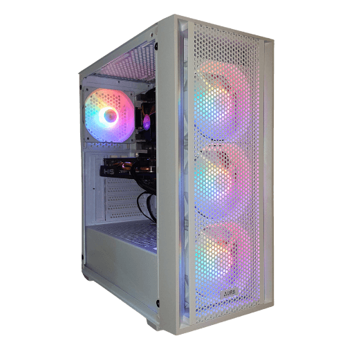 Budget Gaming PC – Intel i7-4790S, RX 580 8GB, 16GB RAM, 256GB SSD – Smooth 1080p Performance (White)