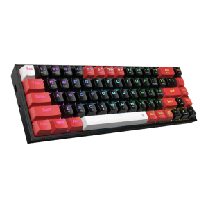REDRAGON Castor Pro 68Key Wireless Bluetooth RGB Red Switches – Black/Red