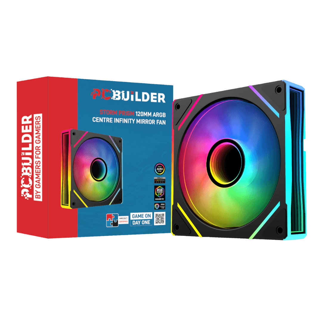 PCBuilder STORM PRISM 120mm Single ARGB Fan – Black - Image 5