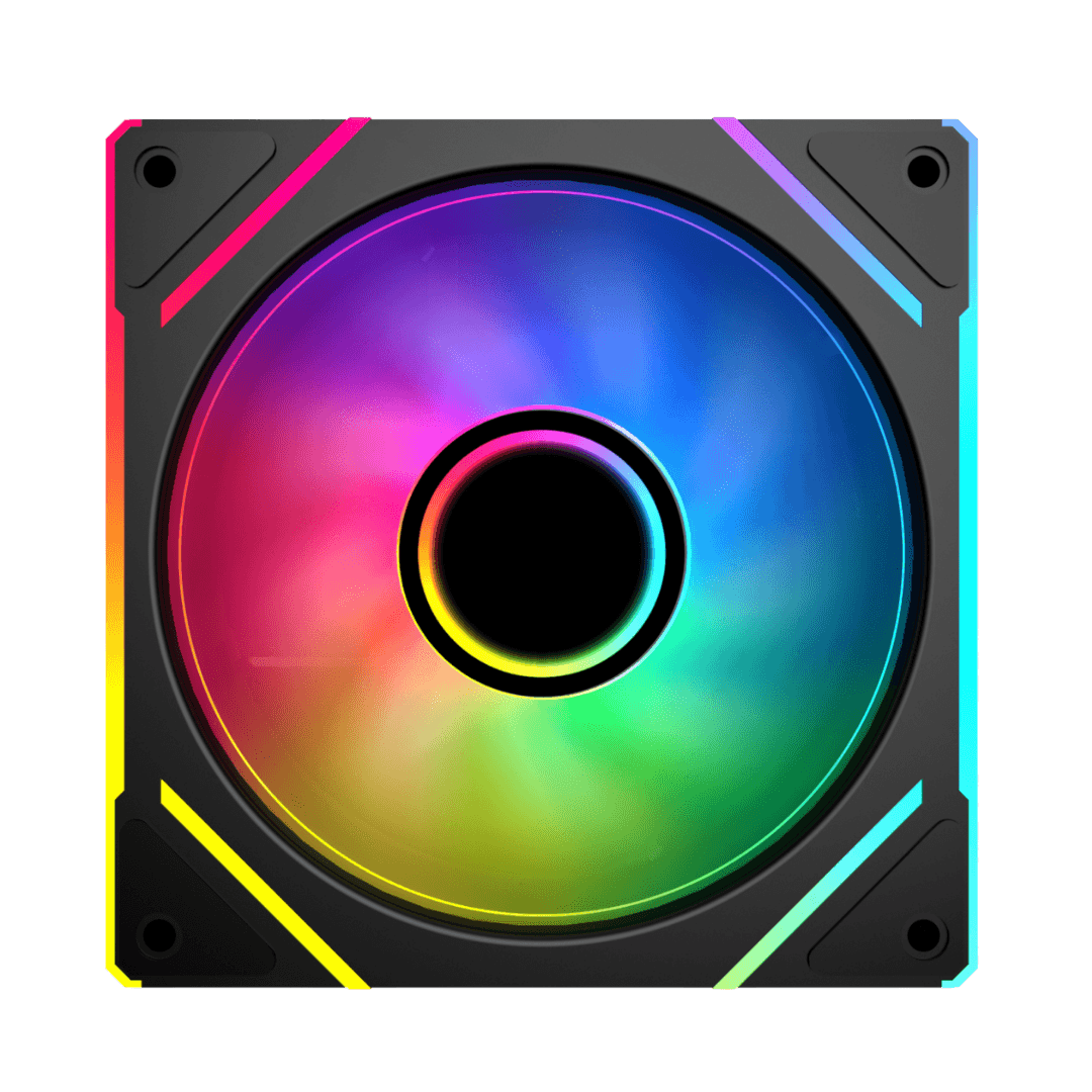 PCBuilder STORM PRISM 120mm Single ARGB Fan – Black - Image 2