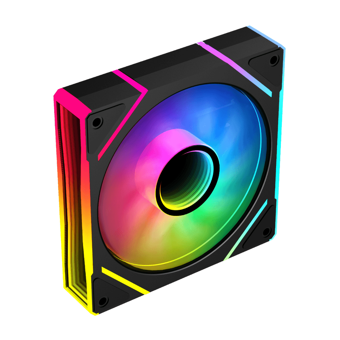 PCBuilder STORM PRISM 120mm Single ARGB Fan – Black - Image 3