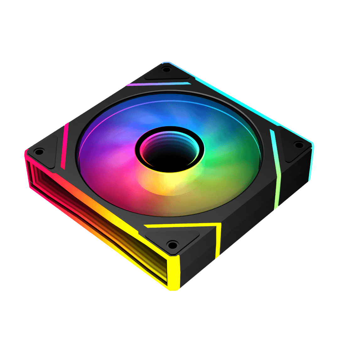 PCBuilder STORM PRISM 120mm Single ARGB Fan – Black - Image 4