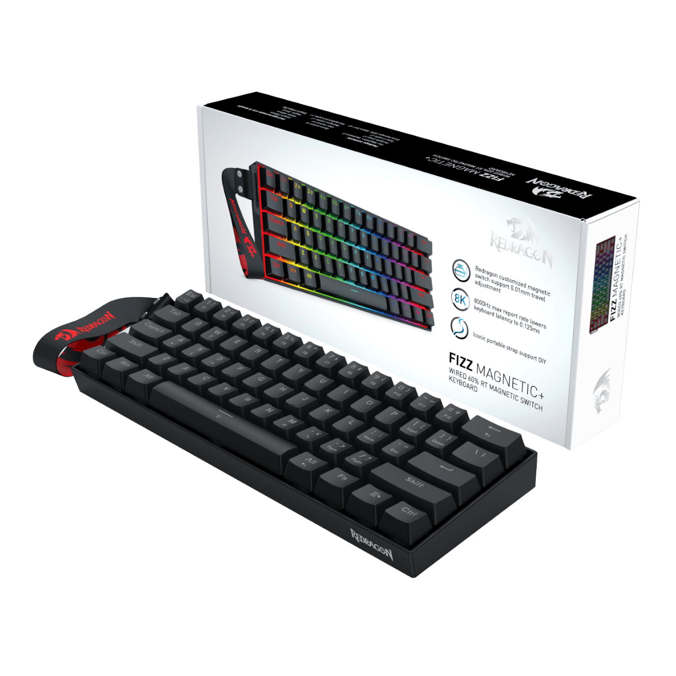 Redragon FIZZ Magnetic Plus 60% RGB Gaming Keyboard – Black - Image 4